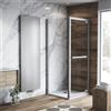 Leroy Merlin Box doccia con ingresso frontale saloon L 90 x H 195 cm, in vetro trasparente SP. 8 mm, profilo argento cromato Namara