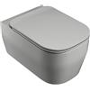 OLYMPIA CERAMICA Vaso WC sospeso OLYMPIA CERAMICA tutto evo, sedile escluso P 53 x L 36 x H 42 cm grigio / argento