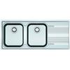 Franke Lavello integrato 2 vasche in inox argento FRANKE Smart L 50 x L 116 cm, sgocciolatoio a destra