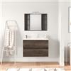 Leroy Merlin Specchio contenitore Kora rovere scuro in vetro, 1 anta apertura da destra P 16 x L 74 x H 75 cm