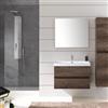 Leroy Merlin Mobile bagno sospeso con lavabo L 80 x H 57 x P 46 cm rovere scuro in truciolare 2 cassetti per vasca centrale Kora