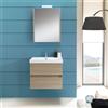 Leroy Merlin Mobile bagno sospeso con lavabo L 60 x H 57 x P 46 cm olmo rousseau in truciolare 2 cassetti per vasca centrale Kora