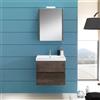 Leroy Merlin Mobile bagno sospeso con lavabo L 60 x H 57 x P 46 cm rovere scuro in truciolare 2 cassetti per vasca centrale Kora