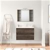 Leroy Merlin Specchio contenitore Kora olmo rousseau in vetro, 1 anta apertura da destra P 16 x L 74 x H 75 cm