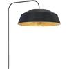 LUMICOM Lampada da terra Tokyo paralume nero, foglia oro, H 165 cm ø35 cm E27 MAX42W LUMICOM