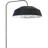 LUMICOM Lampada da terra Tokyo paralume nero, foglia argento, H 165 cm ø35 cm E27 MAX42W LUMICOM
