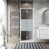 Leroy Merlin Porta doccia pieghevole L 72-76 cm x H 195 cm per nicchia in vetro smerigliato SP. 6 mm, profilo opaco bianco, serie Record