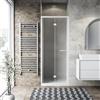 Leroy Merlin Porta doccia pieghevole L 72-76 cm x H 195 cm per nicchia in vetro smerigliato SP. 6 mm, profilo opaco bianco, serie Record