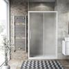 Leroy Merlin Porta doccia scorrevole L 137-141 cm x H 195 cm per nicchia in vetro smerigliato SP. 6 mm, profilo opaco bianco, serie Record