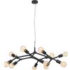 EGLO Lampadario Industriale Bocadella nero 12xE27 Max 60W ø92cm EGLO
