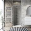 Leroy Merlin Porta doccia pieghevole L 82-86 cm x H 195 cm per nicchia in vetro trasparente SP. 6 mm, profilo lucido cromo, serie Record