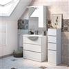 BADEN HAUS Mobile bagno da terra con lavabo L 80 x H 190 x P 33.5 cm bianco lucido 2 cassetti per vasca centrale Elise