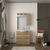 BADEN HAUS Mobile bagno da terra con lavabo L 80 x H 81 x P 33.5 cm rovere tabacco 2 cassetti per vasca centrale Elise