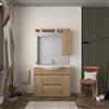 BADEN HAUS Mobile bagno da terra con lavabo L 100 x H 81 x P 33.5 cm rovere tabacco, 2 ante 1 cassetto per vasca centrale Elise