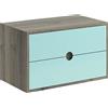 VISOBATH Mobile da bagno sospeso sotto lavabo L 35 x H 48 x P 22 cm blu, 2 cassetti VISOBATH Kompas