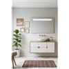 VISOBATH Mobile da bagno sospeso sotto lavabo L 100 x H 48 x P 22 cm bianco, 2 cassetti 1 anta VISOBATH Kompas