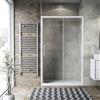 Leroy Merlin Porta doccia scorrevole L 157-161 cm x H 195 cm per nicchia in vetro trasparente SP. 6 mm, profilo opaco bianco, serie Record
