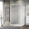 Leroy Merlin Box doccia con ingresso frontale scorrevole L 130 x H 195 cm, in vetro smerigliato SP. 6 mm, profilo bianco spazzolato Record