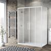 Leroy Merlin Box doccia con ingresso frontale scorrevole L 150 x H 195 cm, in vetro smerigliato SP. 6 mm, profilo bianco spazzolato Record