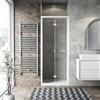 Leroy Merlin Porta doccia pieghevole L 72-76 cm x H 195 cm per nicchia in vetro trasparente SP. 6 mm, profilo opaco bianco, serie Record