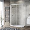 Leroy Merlin Box doccia con ingresso frontale scorrevole L 155 x H 195 cm, in vetro trasparente SP. 6 mm, profilo bianco spazzolato Record