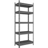 ANEMOS Scaffale in kit 5 ripiani L 100 x P 50 x H 200 cm grigio, portata per ripiano 120 kg