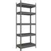 ANEMOS Scaffale in kit 5 ripiani L 100 x P 30 x H 200 cm grigio, portata per ripiano 220 kg