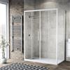 Leroy Merlin Box doccia con ingresso frontale scorrevole L 155 x H 195 cm, in vetro trasparente SP. 6 mm, profilo bianco cromato Record