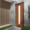Yale Porta blindata YALE Mirror con vetro L 80 x H 210 cm in compensato noce, apertura spingere a destra, falso telaio incluso