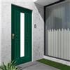 Yale Porta blindata YALE Mirror con vetro L 80 x H 210 cm in MDF verde/noce, apertura spingere a destra, falso telaio incluso
