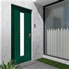 Yale Porta blindata YALE Mirror L 80 x H 210 cm con vetro in MDF verde/noce, apertura spingere a sinistra, falso telaio incluso