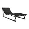 Leroy Merlin Lettino con cuscino Wave in alluminio nero e cuscino nero 71 x 72 x 197 cm