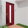 Yale Porta blindata YALE Mirror L 90 x H 210 cm con vetro in MDF rosso/noce, apertura spingere a destra, falso telaio incluso