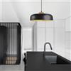 LUMICOM Lampadario Natura Bois nero paralume nero E27 Ø40cm LUMICOM