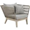 Leroy Merlin Poltrona da giardino con cuscino grigio e braccioli Soho Heritage da 2 posti, struttura in acacia seduta in poliestere marrone, L 80.5 x H 71.5 x P 86 cm, set da 2 pezzi
