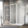 Leroy Merlin Box doccia con ingresso frontale pieghevole L 115 x H 195 cm, in vetro smerigliato SP. 6 mm, profilo bianco spazzolato Record