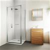 Leroy Merlin Box doccia con ingresso frontale pieghevole L 90 x H 190 cm, in vetro trasparente SP. 6 mm, profilo cromato Verve