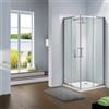 Leroy Merlin Box doccia angolare con porta scorrevole, vetro 6 mm, L 65-80 cm x L 90 cm, H 195 cm, cromo Slimline
