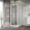 Leroy Merlin Box doccia con ingresso frontale saloon L 75 x H 195 cm, in vetro trasparente SP. 6 mm, profilo bianco spazzolato Record