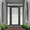 Leroy Merlin Portoncino d'ingresso Condo23 con vetro L 90 x H 210 cm in alluminio grigio, apertura spingere a destra