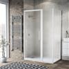 Leroy Merlin Box doccia con ingresso frontale saloon L 120 x H 195 cm, in vetro smerigliato SP. 6 mm, profilo bianco spazzolato Record
