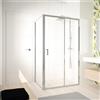 Leroy Merlin Box doccia con ingresso frontale scorrevole L 100 x H 195 cm, in vetro trasparente SP. 5 mm, profilo argento cromato Ocean