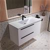 VISOBATH Lavabo a incasso rettangolare vasca centrale Flat L 101 x H 18 x P 46 cm in ceramica bianco lucido