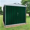 SAPIL Casetta da giardino in acciaio verde 2 x 2.5 m, superficie esterna 5.21 m² e spessore parete 60 mm, senza pavimento porta a due ante, SAPIL Atlanta