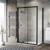 Leroy Merlin Box doccia con ingresso frontale scorrevole L 170 x H 195 cm, in vetro trasparente SP. 6 mm, profilo nero spazzolato Record