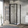 Leroy Merlin Box doccia con ingresso frontale saloon L 100 x H 195 cm, in vetro trasparente SP. 6 mm, profilo nero spazzolato Record