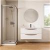VISOBATH Mobile da bagno sospeso sotto lavabo L 99.5 x H 55 x P 45 cm bianco laccato opaco, 2 cassetti VISOBATH Arco