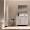 VISOBATH Mobile da bagno a terra sotto lavabo Unike di VISOBATH sinistro L 102.7 x H 85 x P 46 cm grigio perla laccato opaco, 3 cassetti, 2 ante