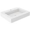VISOBATH Lavabo a incasso rettangolare vasca centrale SOLID L 61 x H 14 x P 46 cm in solid surface bianco opaco