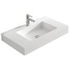 VISOBATH Lavabo a incasso rettangolare vasca centrale SOLID L 81 x H 14 x P 46 cm in solid surface bianco opaco